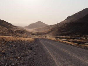 Driving through Namibia